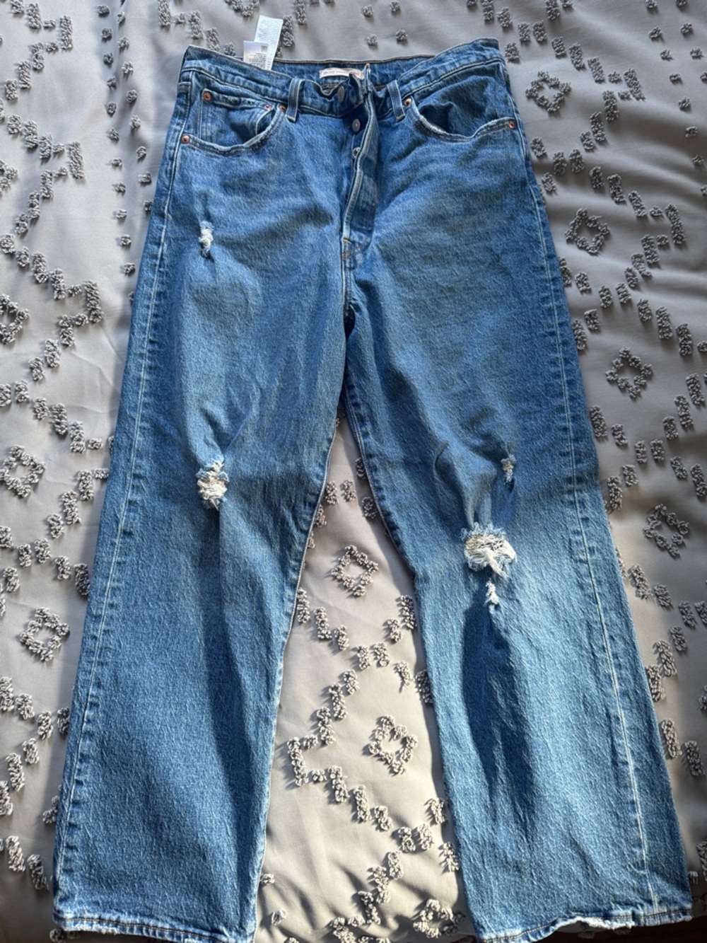 Levi's Ribcage Straight Ankle Denim Jeans Button Fly Blue 31
